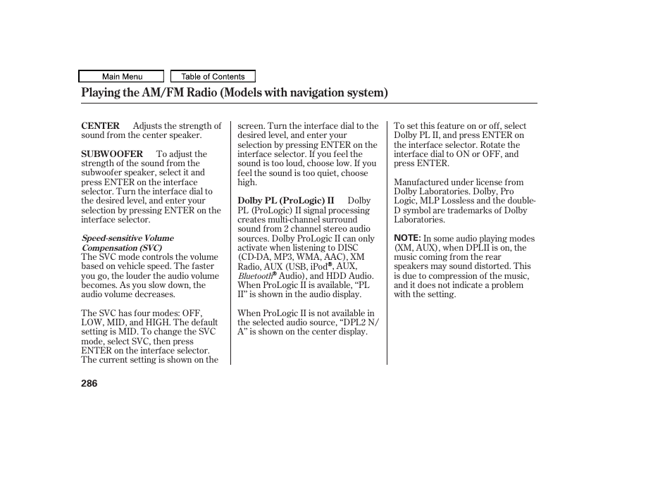 Acura 2010 TL User Manual | Page 289 / 612