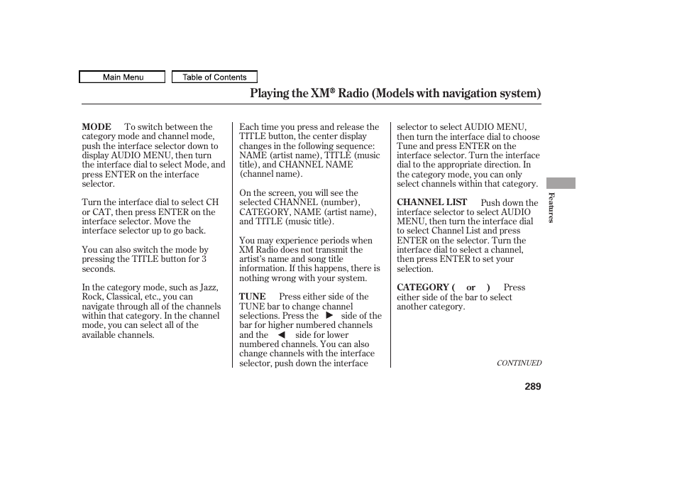 Acura 2010 TL User Manual | Page 292 / 612