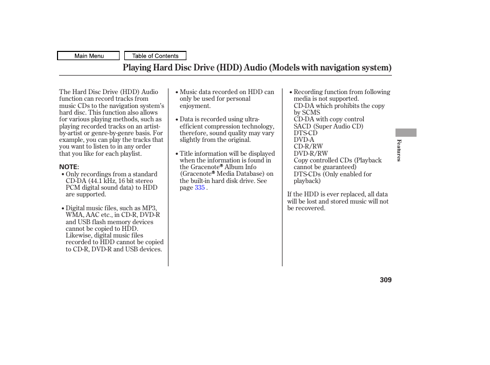 Acura 2010 TL User Manual | Page 312 / 612