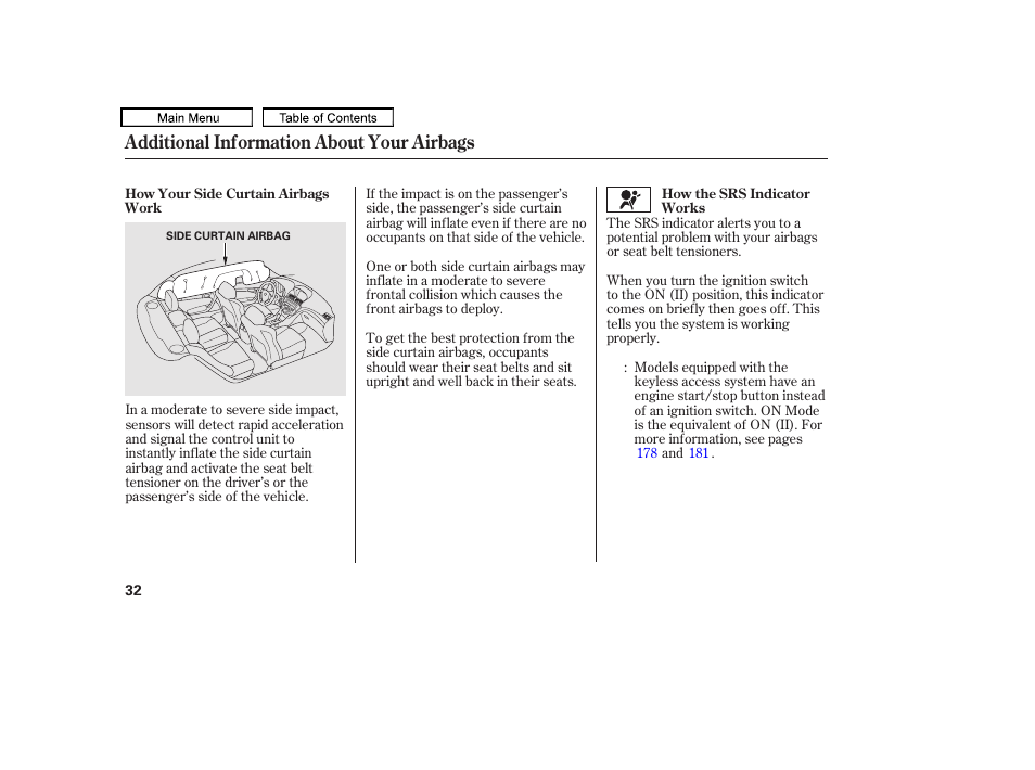 Additional information about your airbags | Acura 2010 TL User Manual | Page 35 / 612