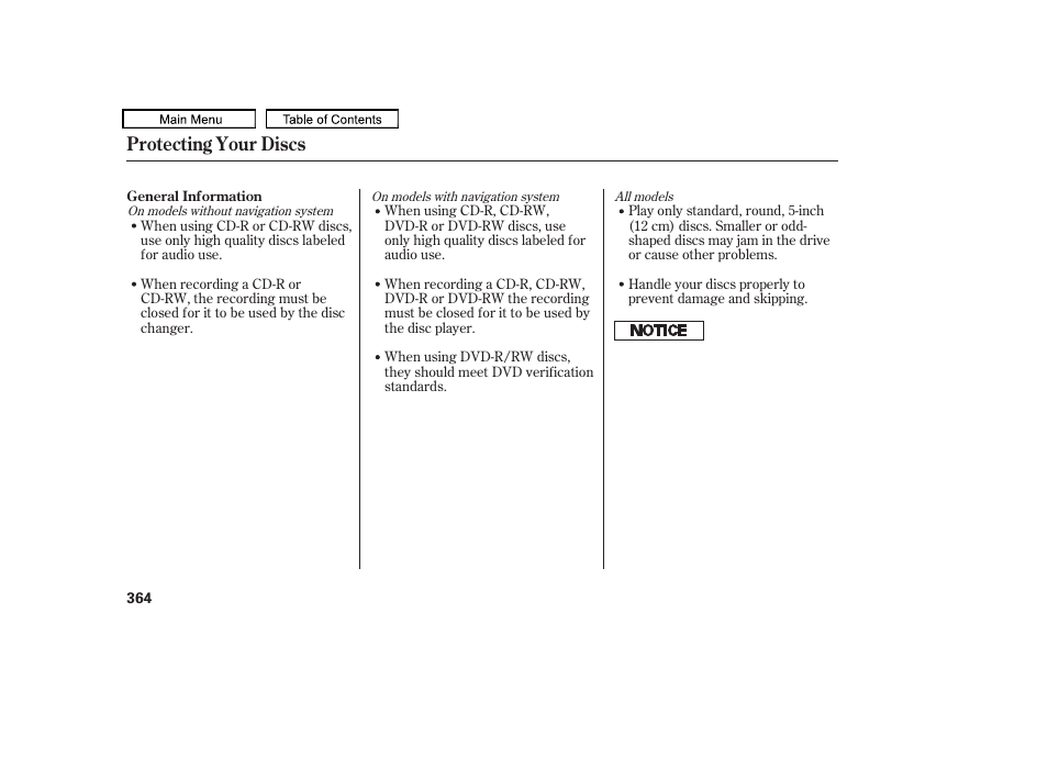 Protecting your discs | Acura 2010 TL User Manual | Page 367 / 612