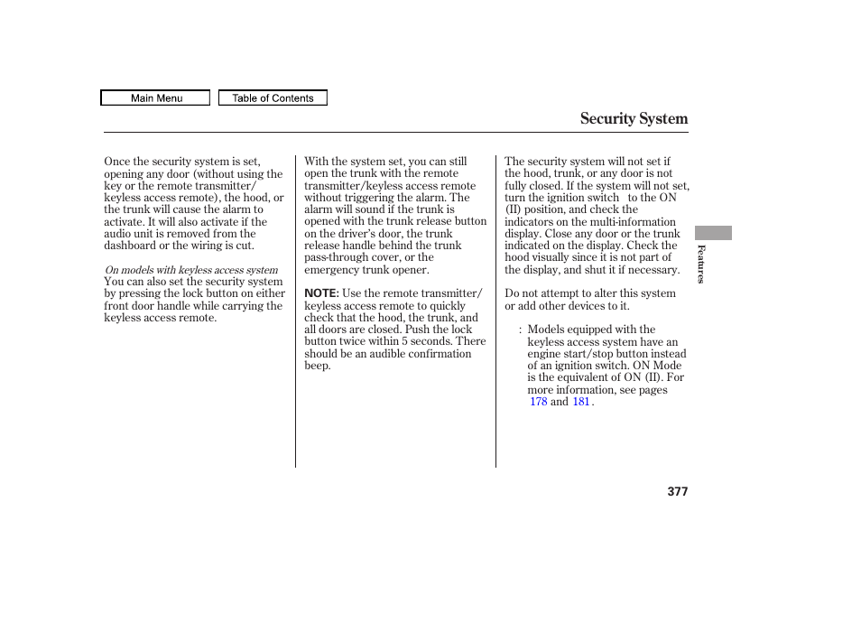 Security system | Acura 2010 TL User Manual | Page 380 / 612