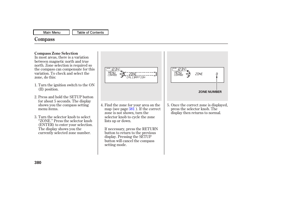 Compass | Acura 2010 TL User Manual | Page 383 / 612