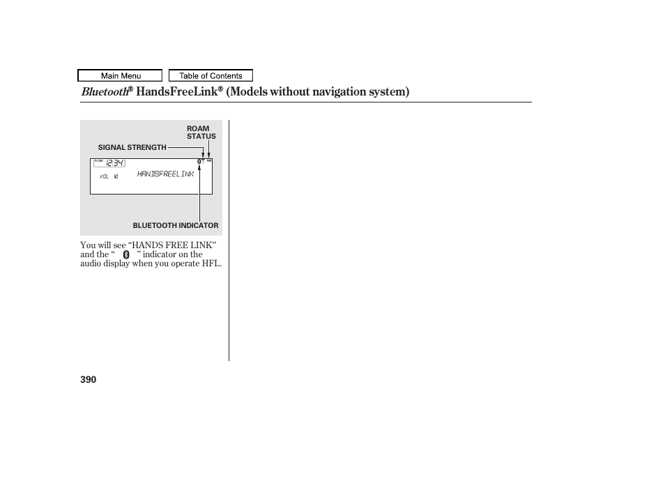 Handsfreelink (models without navigation system), Bluetooth | Acura 2010 TL User Manual | Page 393 / 612