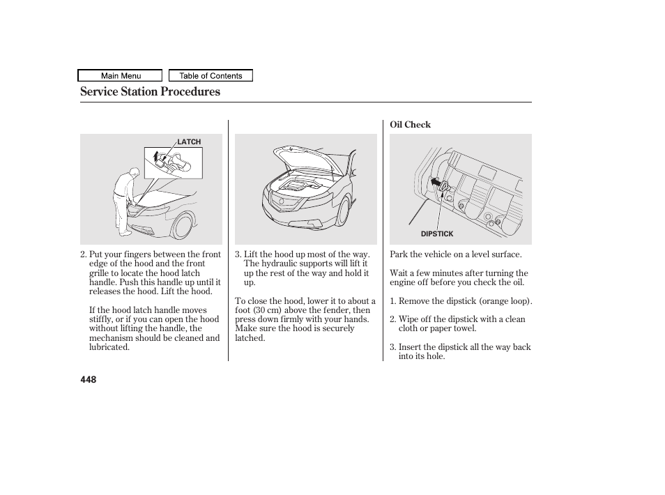 Service station procedures | Acura 2010 TL User Manual | Page 451 / 612