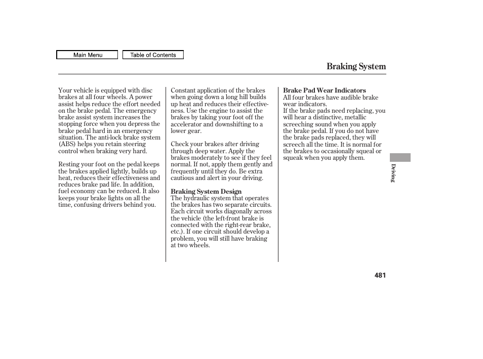Braking system | Acura 2010 TL User Manual | Page 484 / 612