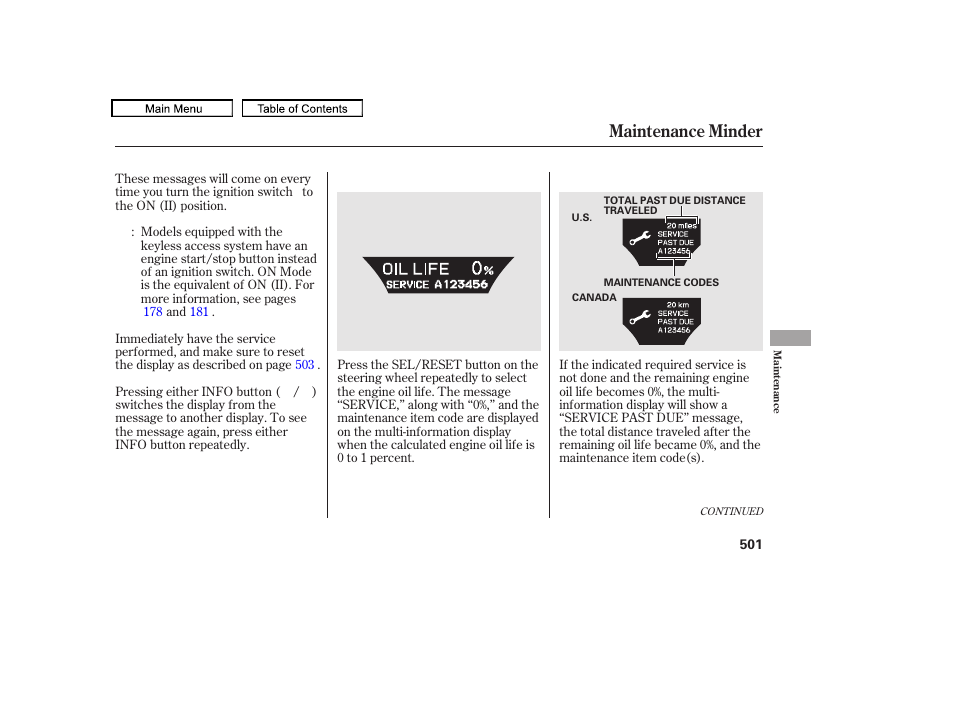 Maintenance minder | Acura 2010 TL User Manual | Page 504 / 612