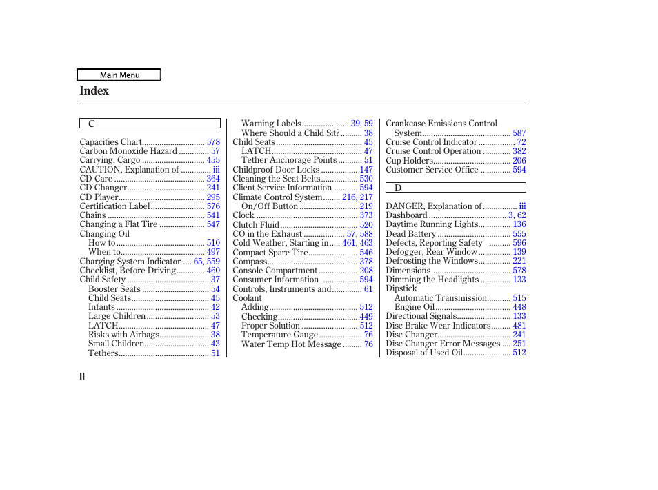 Index | Acura 2010 TL User Manual | Page 602 / 612