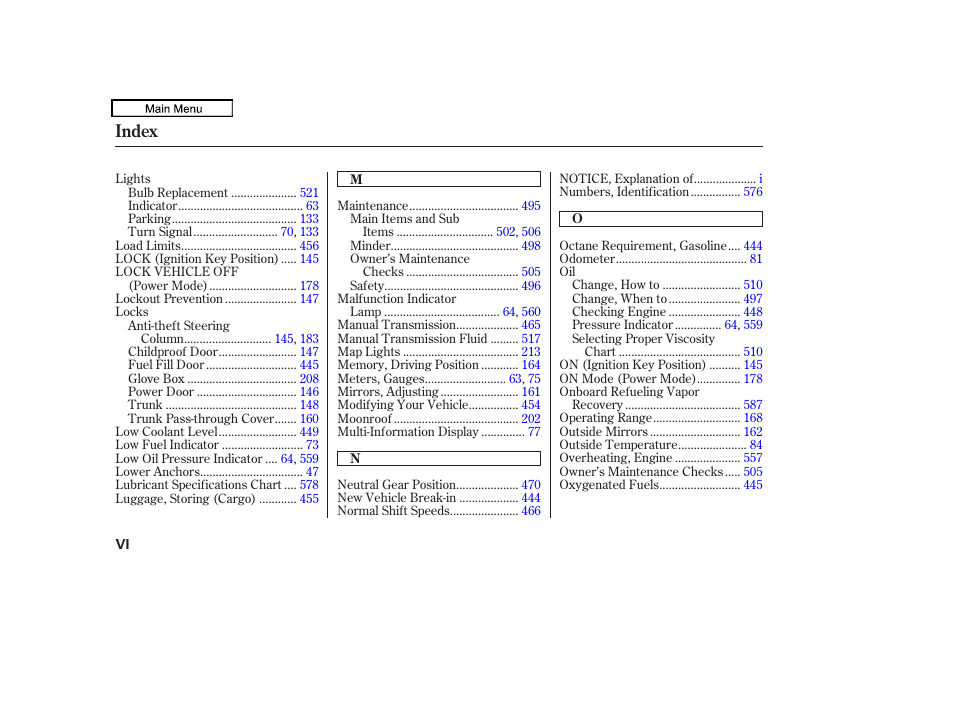 Index | Acura 2010 TL User Manual | Page 606 / 612