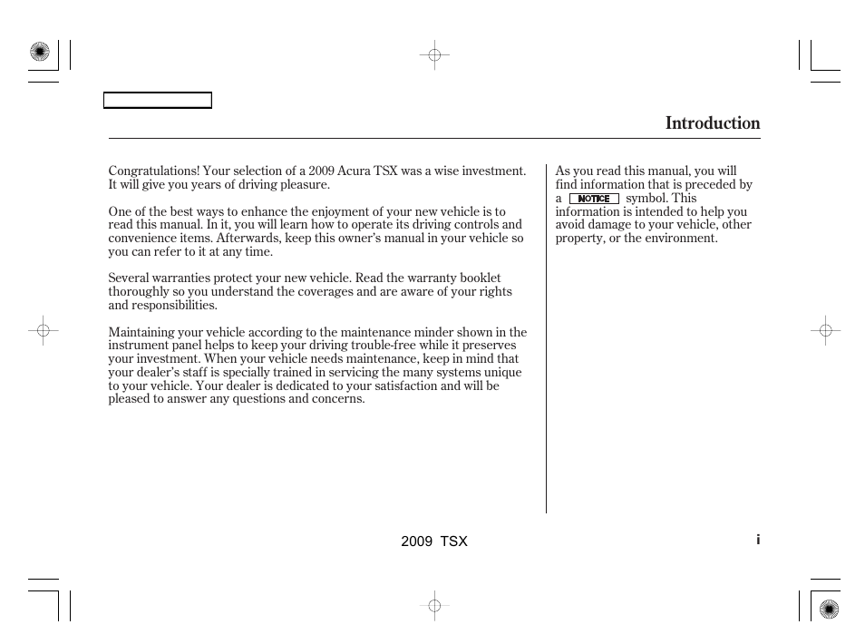 Acura 2009 TSX User Manual | 524 pages