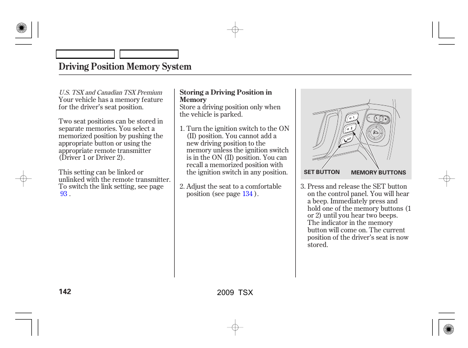 Acura 2009 TSX User Manual | Page 145 / 524