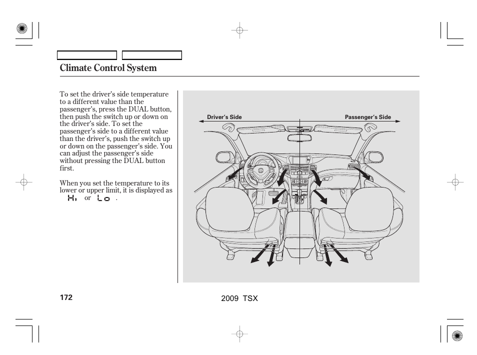 Climate control system | Acura 2009 TSX User Manual | Page 175 / 524