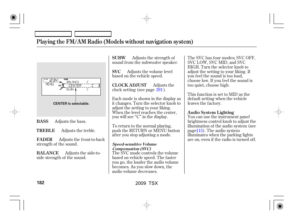 Acura 2009 TSX User Manual | Page 185 / 524