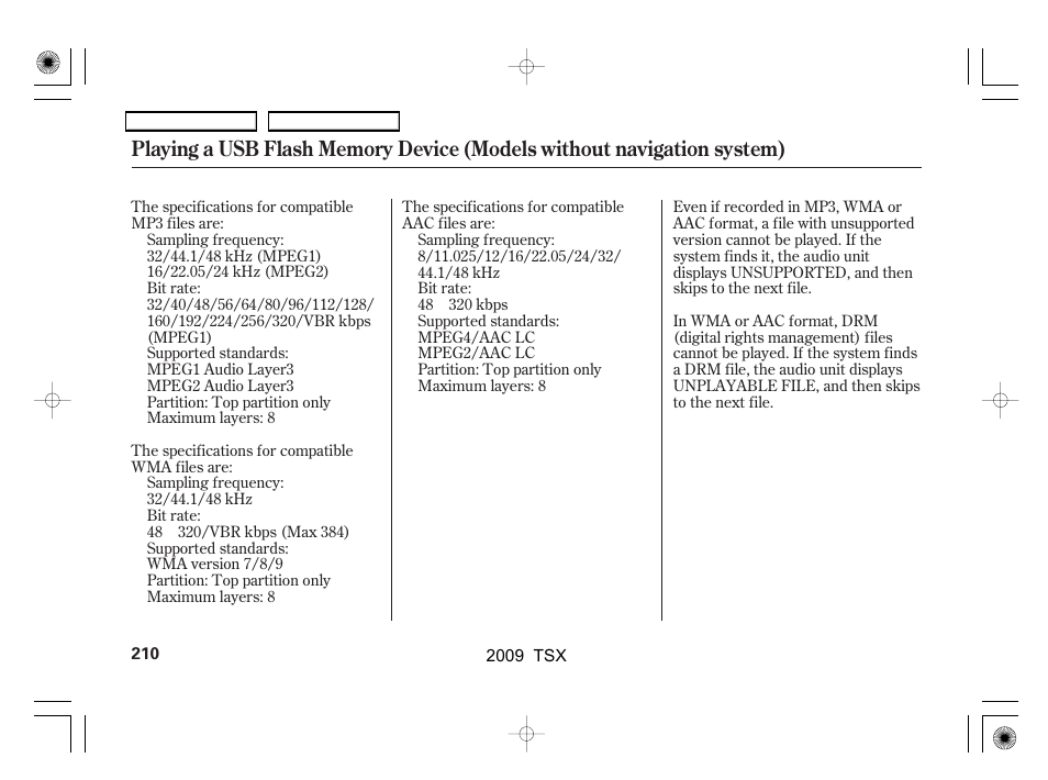 Acura 2009 TSX User Manual | Page 213 / 524