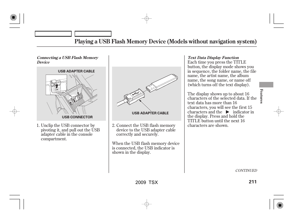 Acura 2009 TSX User Manual | Page 214 / 524