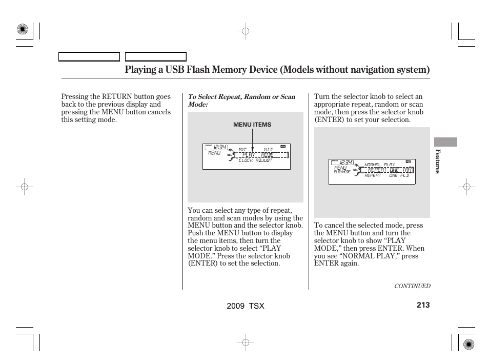 Acura 2009 TSX User Manual | Page 216 / 524