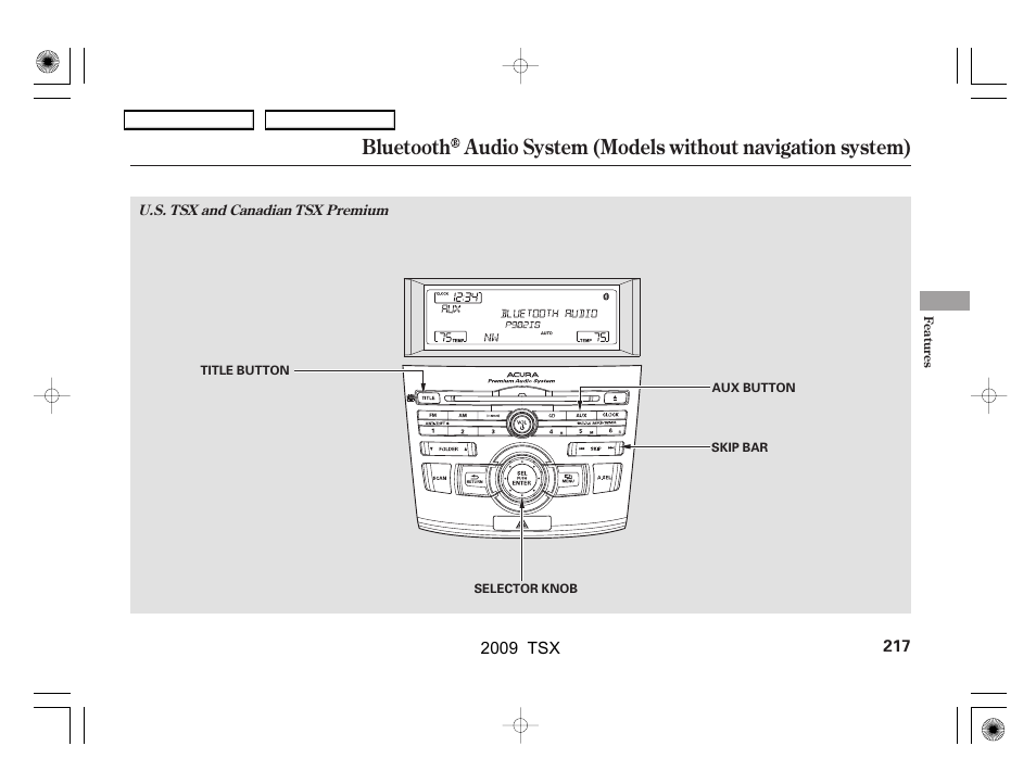 Acura 2009 TSX User Manual | Page 220 / 524