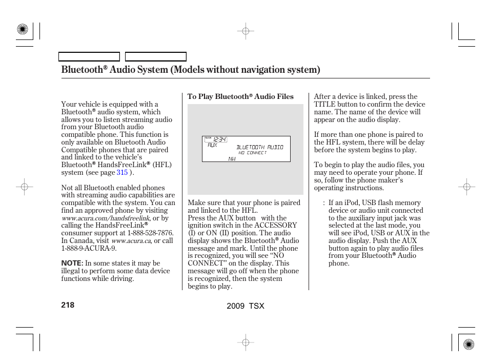Acura 2009 TSX User Manual | Page 221 / 524