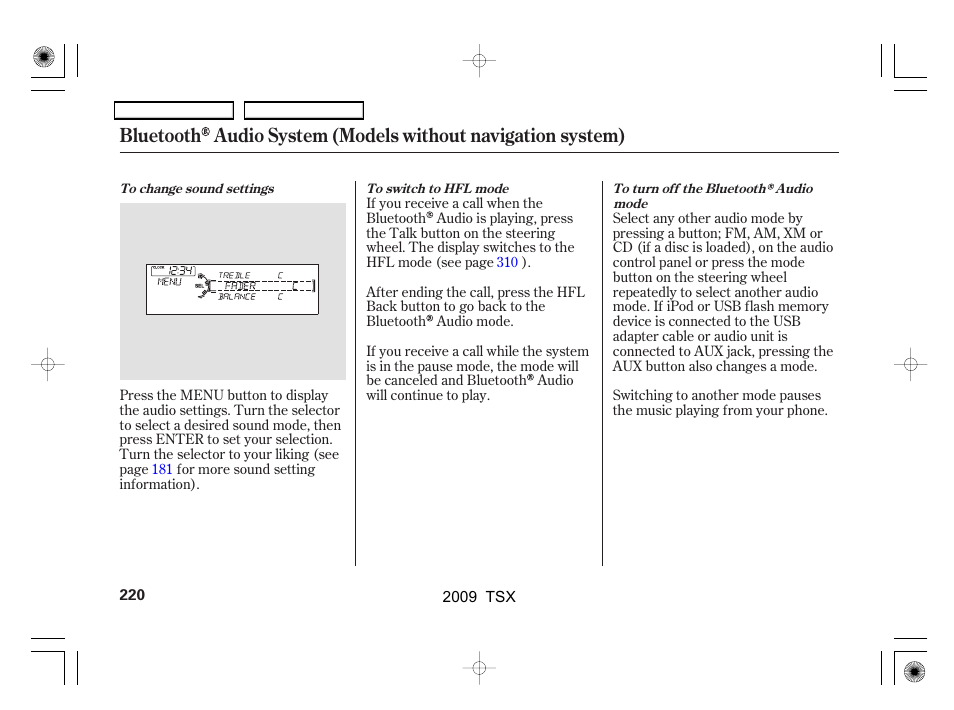 Acura 2009 TSX User Manual | Page 223 / 524