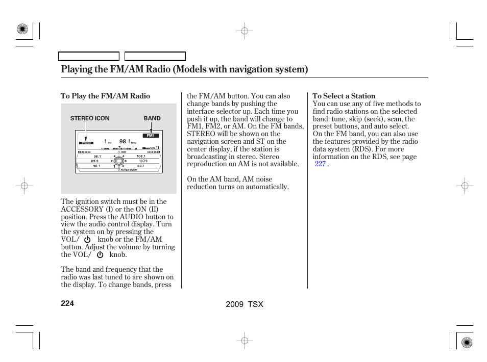 Acura 2009 TSX User Manual | Page 227 / 524