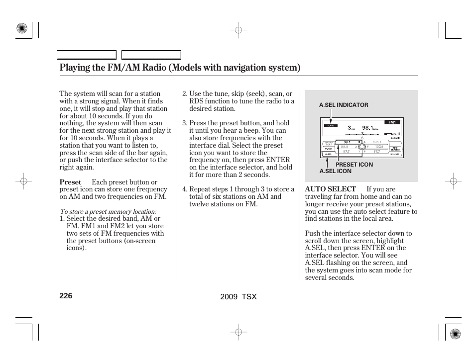 Acura 2009 TSX User Manual | Page 229 / 524
