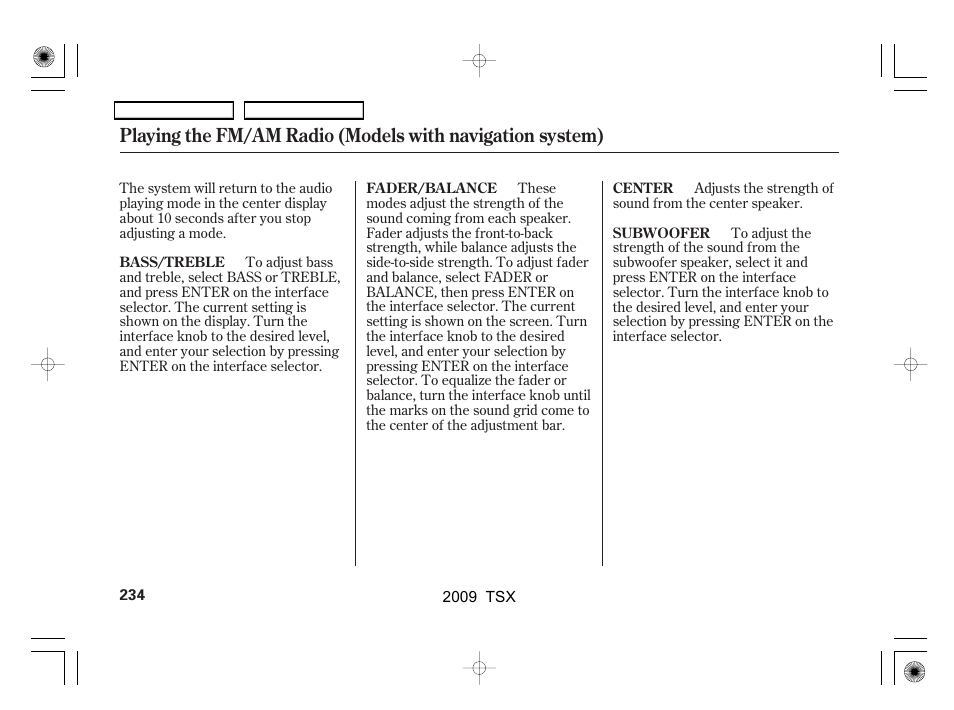 Acura 2009 TSX User Manual | Page 237 / 524