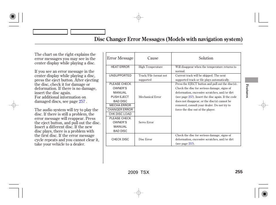 2009 tsx | Acura 2009 TSX User Manual | Page 258 / 524