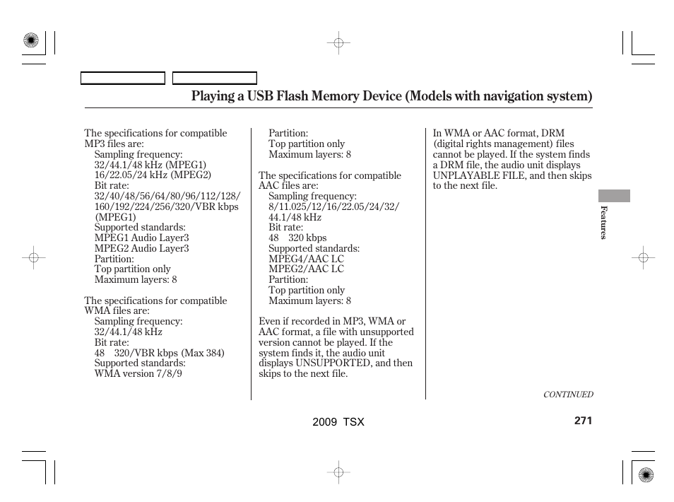 Acura 2009 TSX User Manual | Page 274 / 524