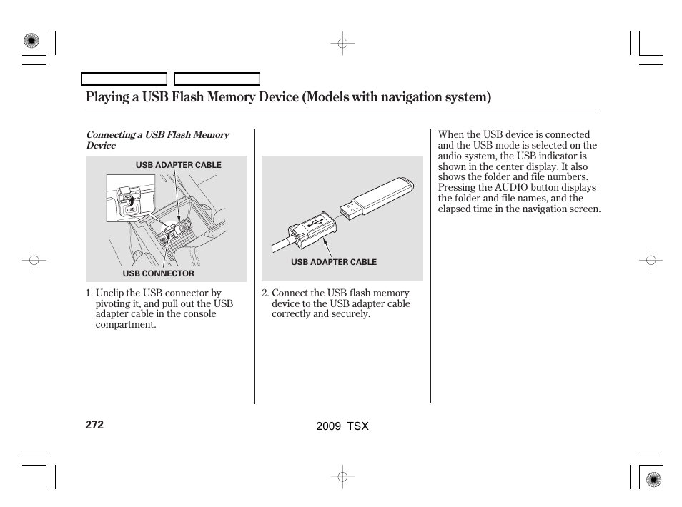 Acura 2009 TSX User Manual | Page 275 / 524
