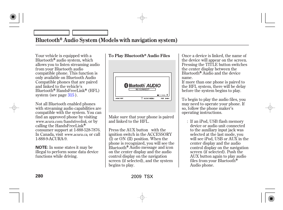 Acura 2009 TSX User Manual | Page 283 / 524