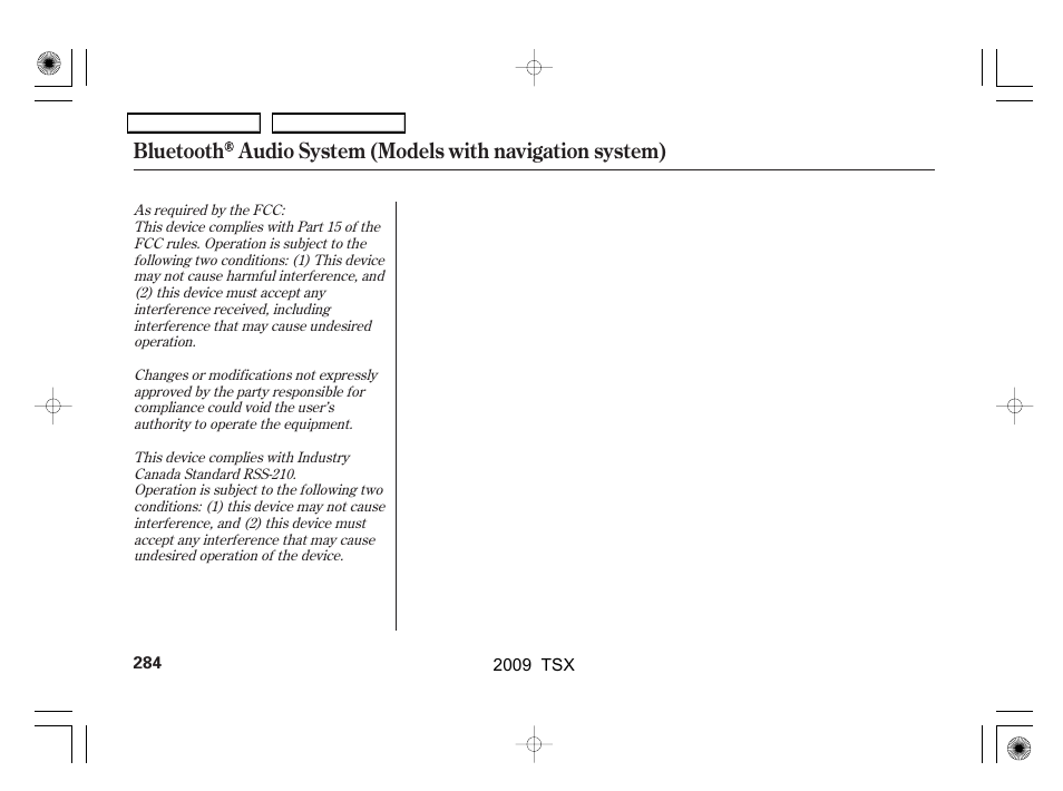 Acura 2009 TSX User Manual | Page 287 / 524