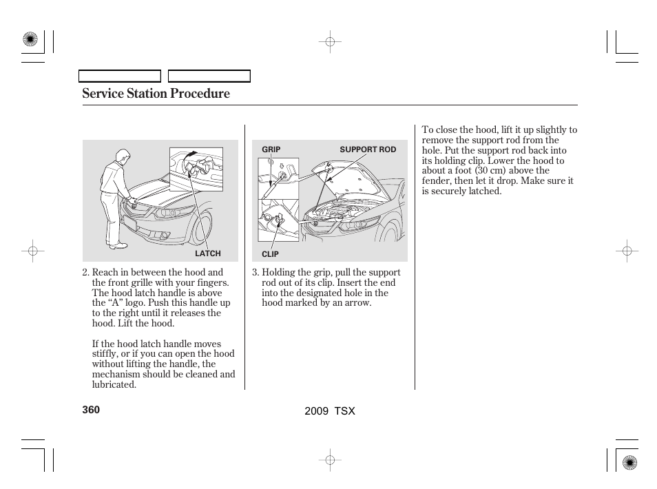 Service station procedure | Acura 2009 TSX User Manual | Page 363 / 524