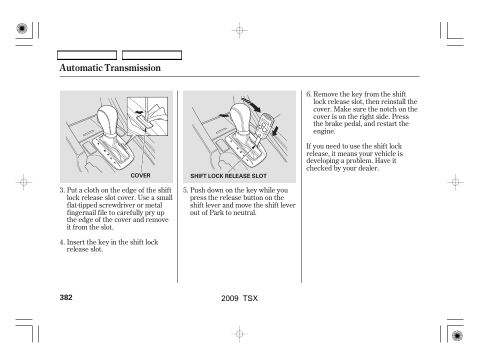 Automatic transmission | Acura 2009 TSX User Manual | Page 385 / 524