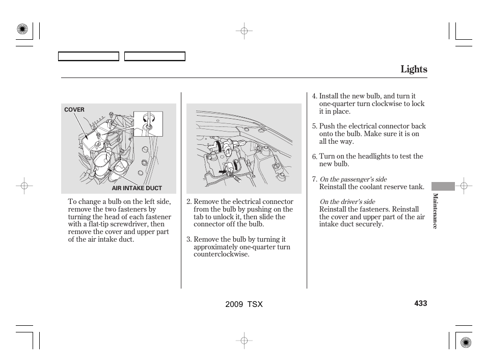 Lights | Acura 2009 TSX User Manual | Page 436 / 524