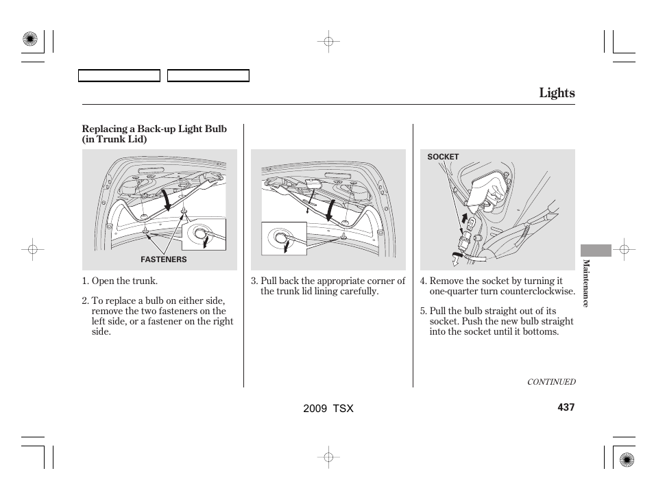 Lights | Acura 2009 TSX User Manual | Page 440 / 524
