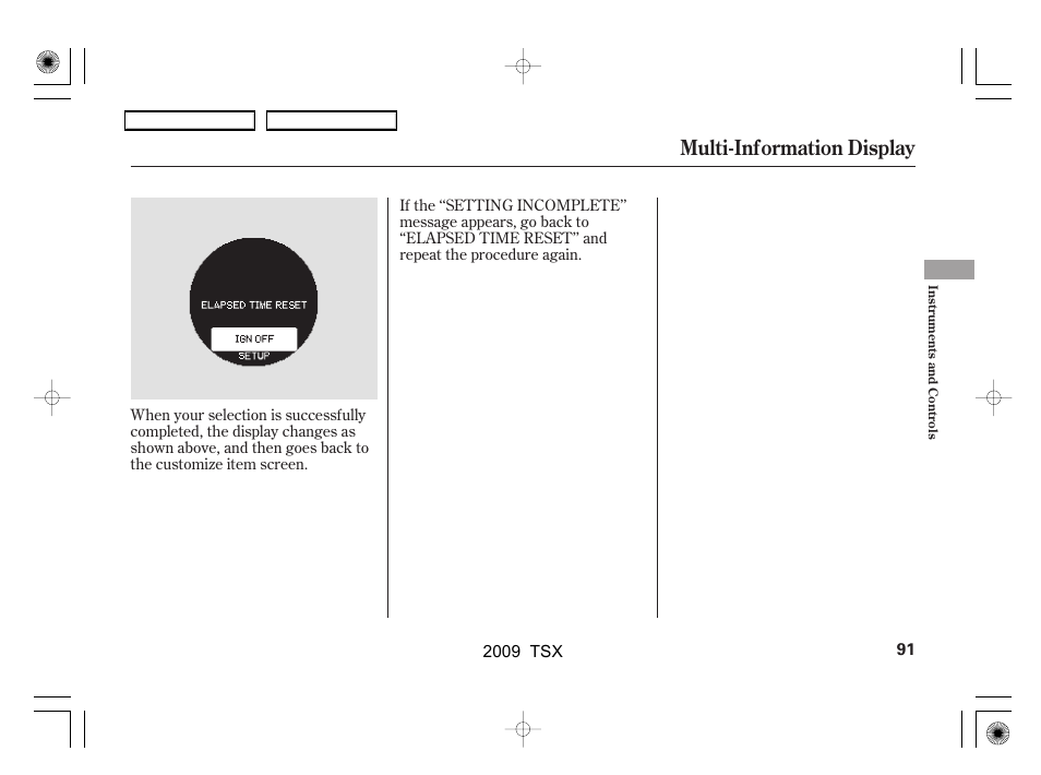 Multi-information display | Acura 2009 TSX User Manual | Page 94 / 524