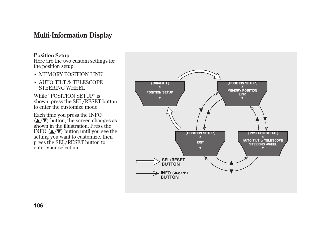 Multi-information display | Acura 2010 MDX User Manual | Page 113 / 616