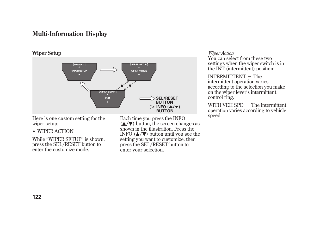 Multi-information display | Acura 2010 MDX User Manual | Page 129 / 616
