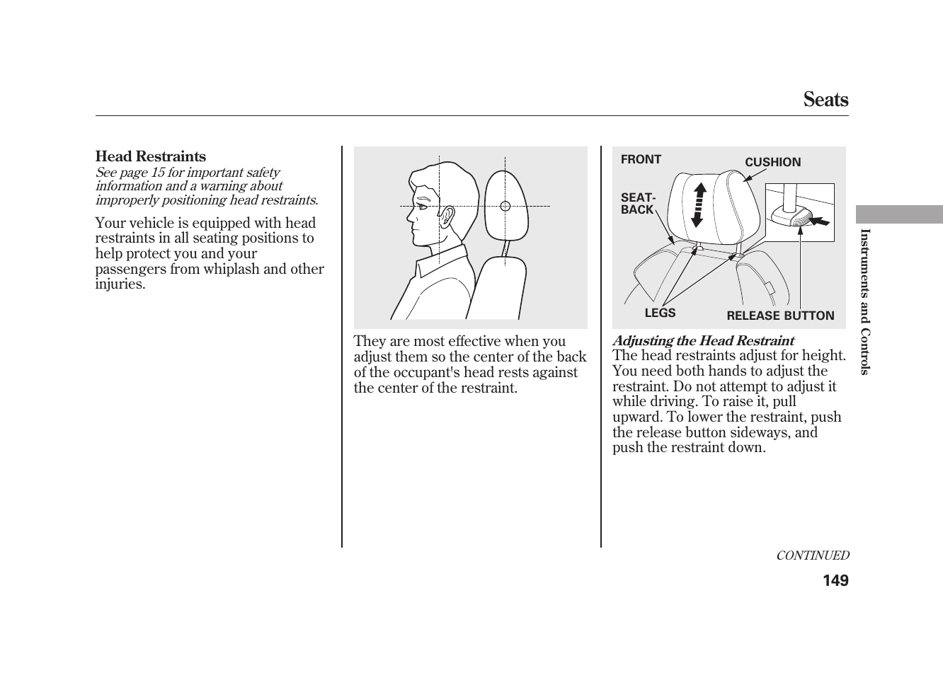 Seats | Acura 2010 MDX User Manual | Page 156 / 616