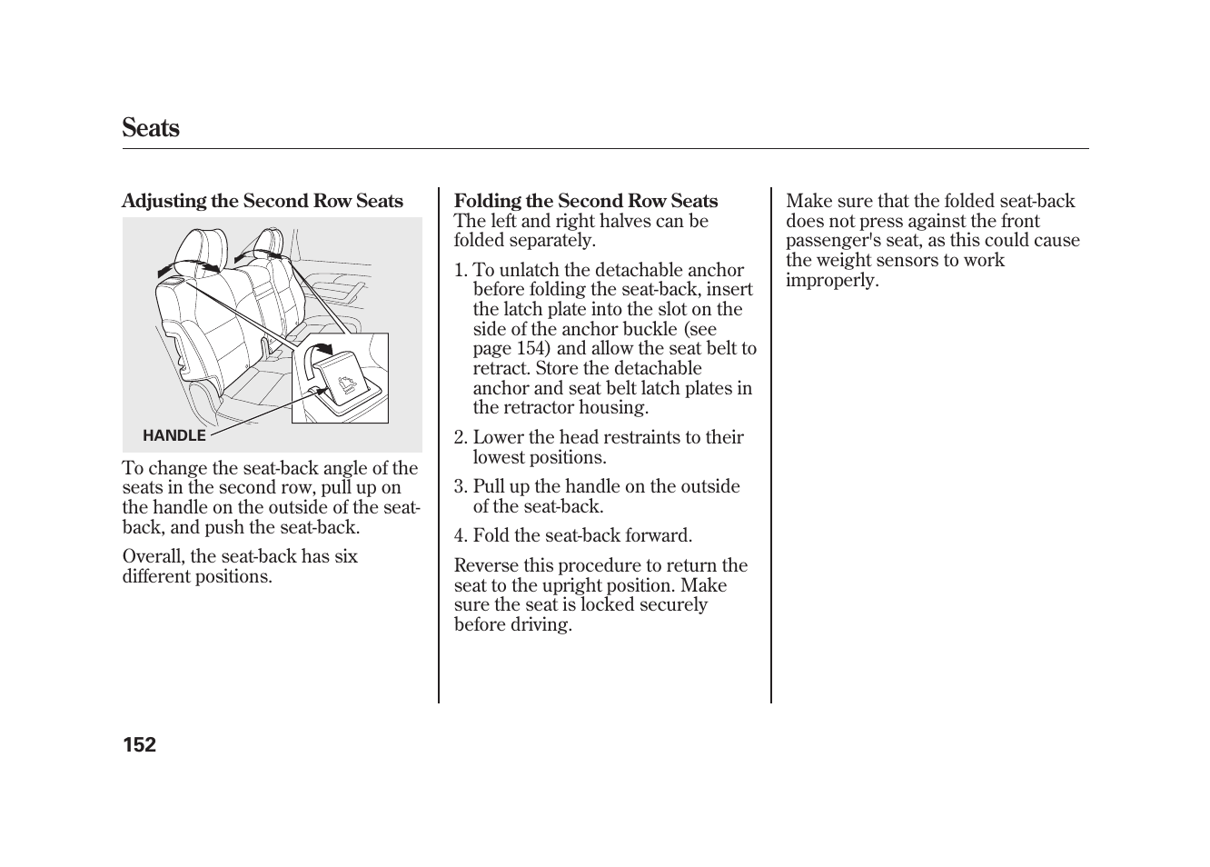 Seats | Acura 2010 MDX User Manual | Page 159 / 616