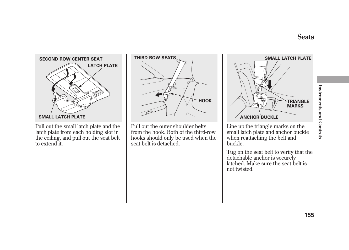 Seats | Acura 2010 MDX User Manual | Page 162 / 616