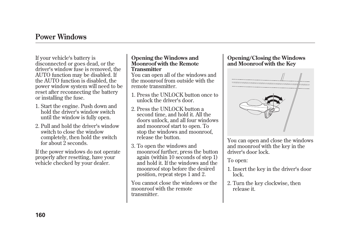 Power windows | Acura 2010 MDX User Manual | Page 167 / 616