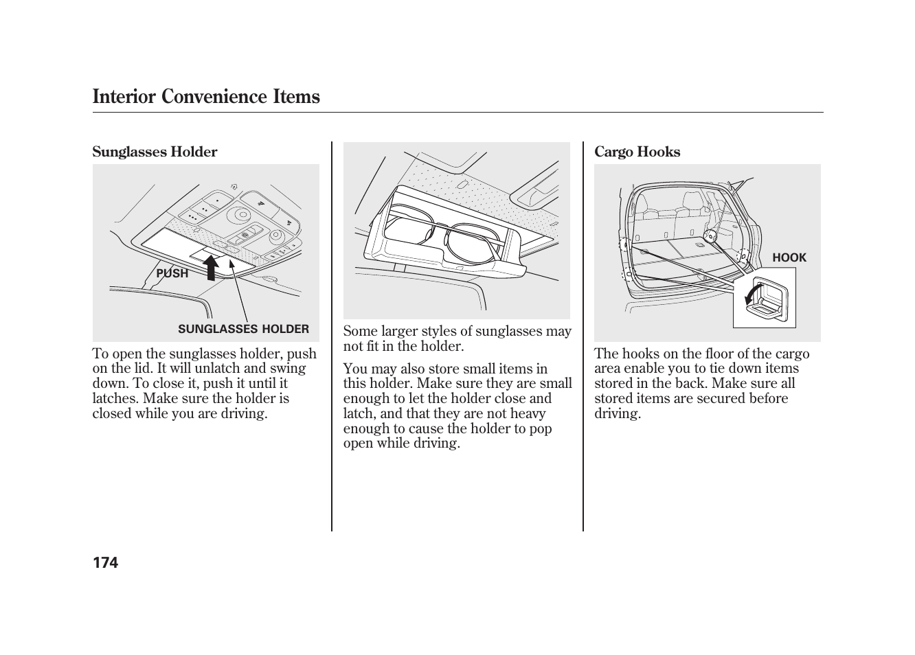 Interior convenience items | Acura 2010 MDX User Manual | Page 181 / 616