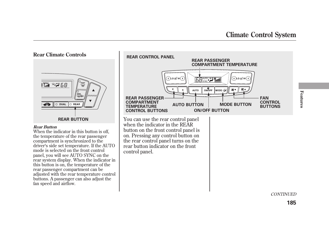 Climate control system | Acura 2010 MDX User Manual | Page 192 / 616