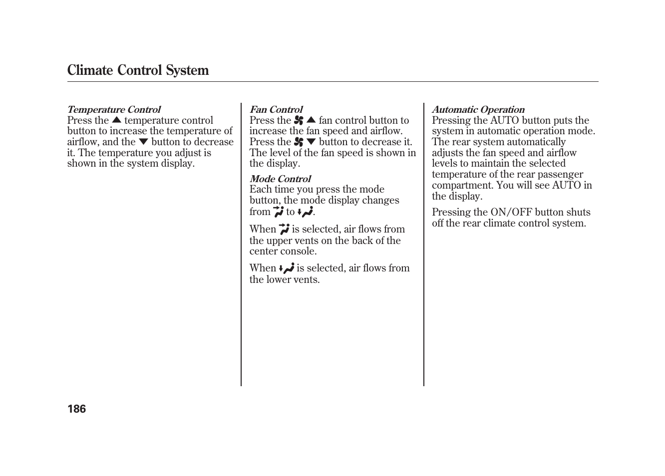 Climate control system | Acura 2010 MDX User Manual | Page 193 / 616