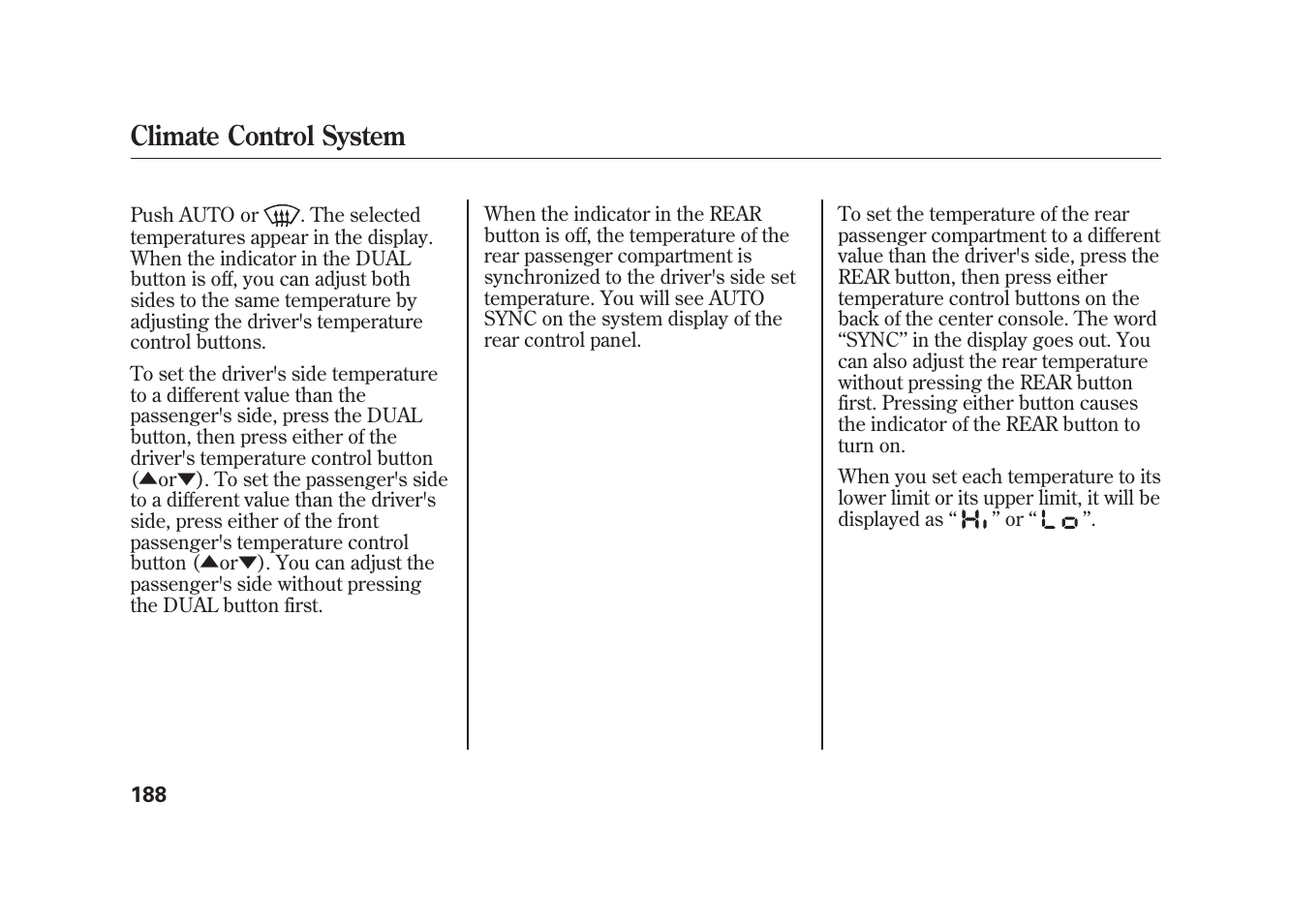 Climate control system | Acura 2010 MDX User Manual | Page 195 / 616