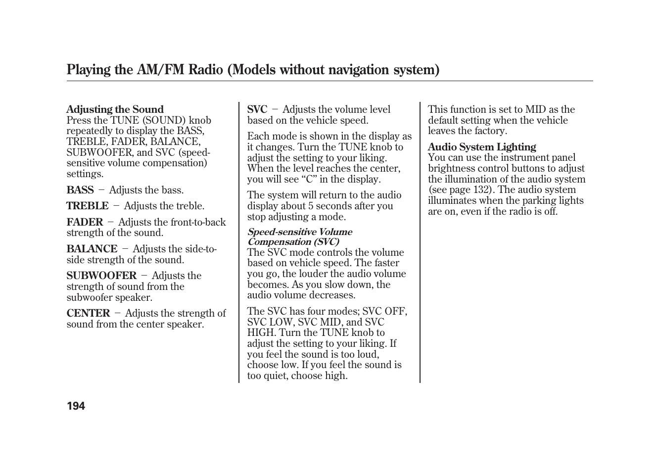 Acura 2010 MDX User Manual | Page 201 / 616