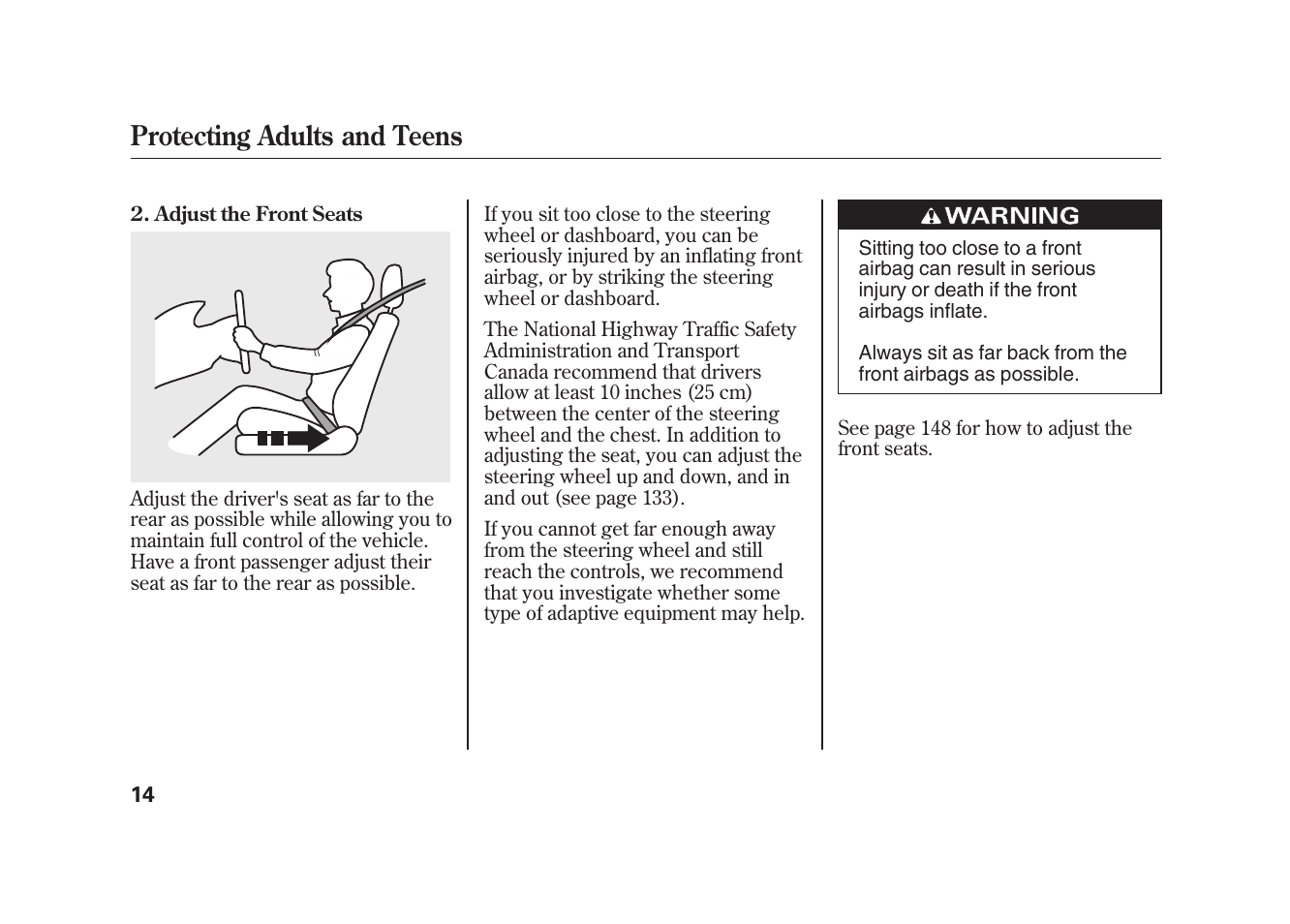 Protecting adults and teens | Acura 2010 MDX User Manual | Page 21 / 616