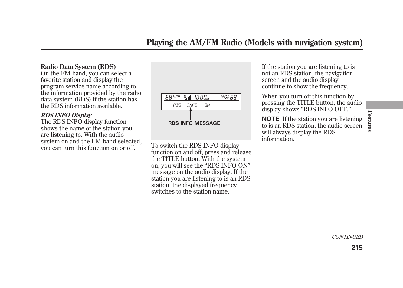 Acura 2010 MDX User Manual | Page 222 / 616