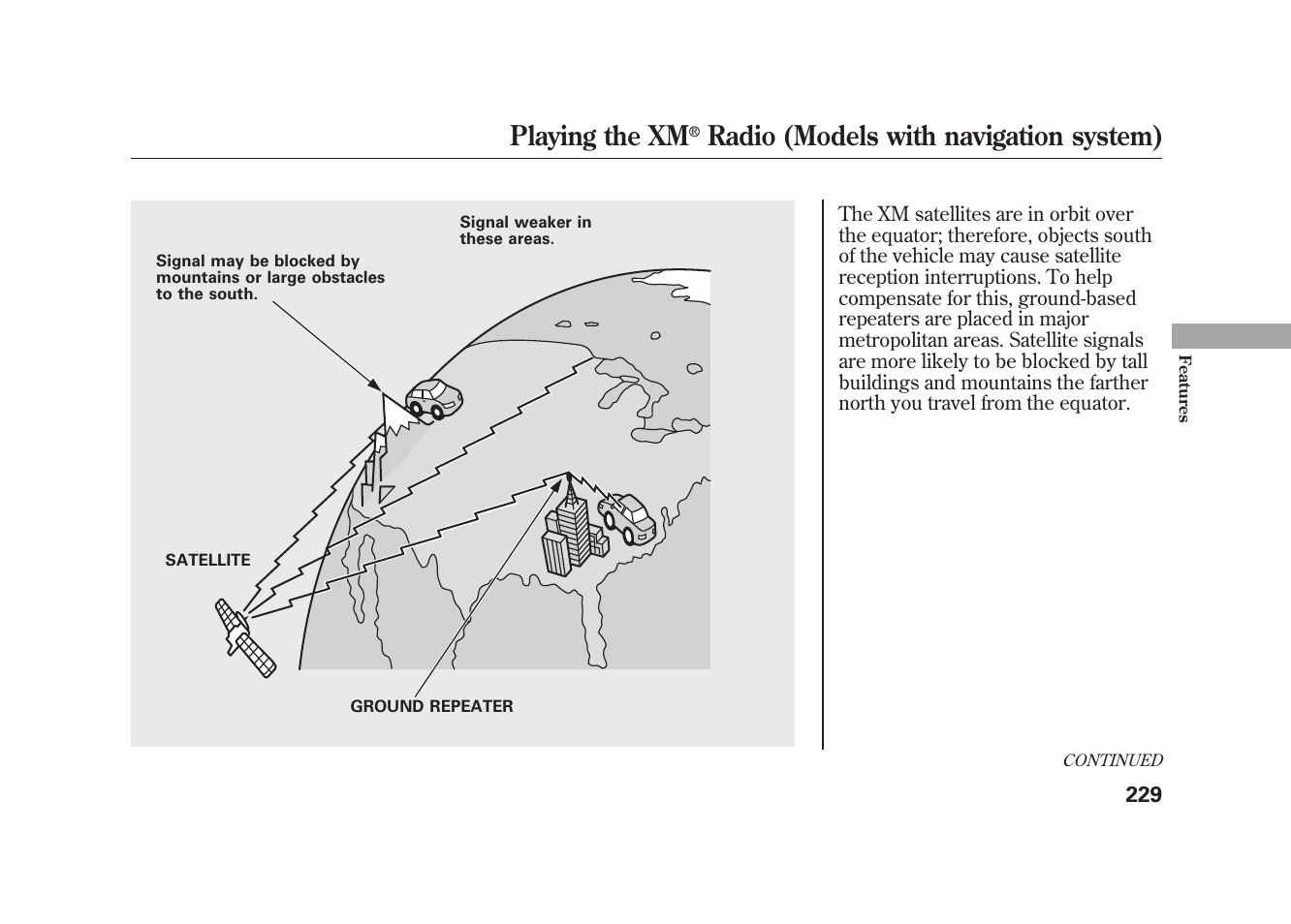 Playing the xm, Radio (models with navigation system) | Acura 2010 MDX User Manual | Page 236 / 616